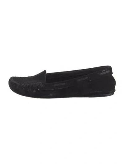Pre-owned The Row Mabel Suede Loafers In Black