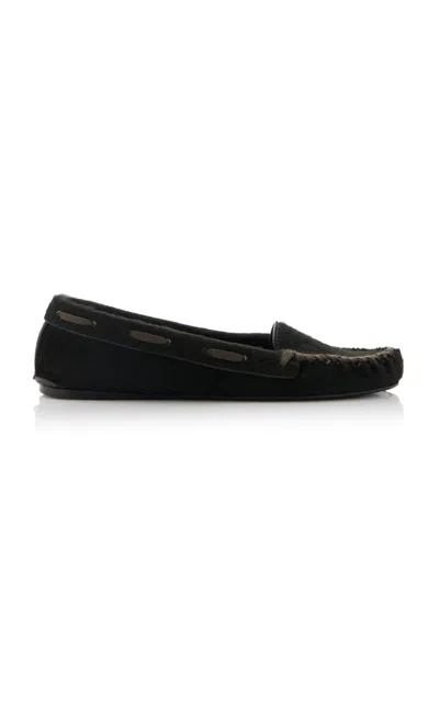The Row Mabel Suede Mocassins In Black