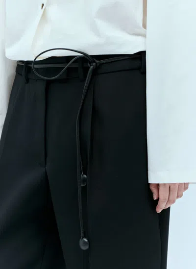 The Row Macaron Leather Belt In Black