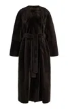 The Row Madelina Shearling Coat In Brown