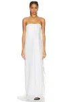 The Row Madleine Strapless Cascading-drape Gown In Ivory