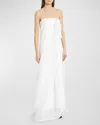The Row Madleine Strapless Cascading-drape Gown In Ivory