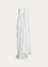 The Row Madleine Strapless Cascading-drape Gown In Ivory