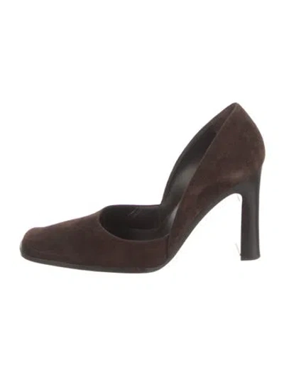 Pre-owned The Row Mae Suede D'orsay Pumps In Brown