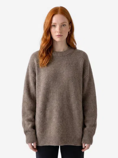 The Row Cashmere Ribbed Turtleneck Relaxed-fit Jumper In Brown