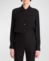 The Row Conan Silk Shirt In Black