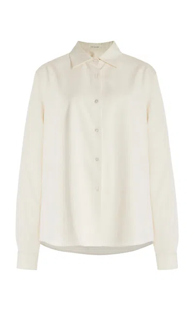 The Row Tailored Shirt With Long Sleeves And Pointed Collar In Ivory