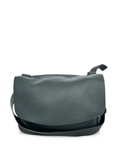 Pre-owned The Row Mail Shoulder Leather Bag In Green