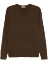 The Row Main The Row Cashmere Blend V-necked Sweater In Brown