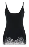 The Row Makka Lace-trimmed Silk Top In Black
