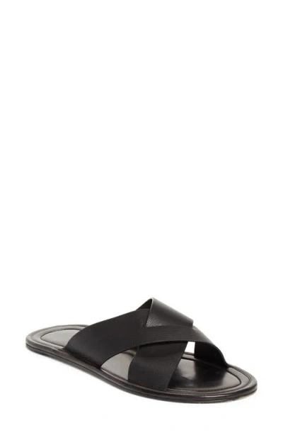 The Row Malick Crisscross Slide Sandal In Black