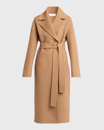 The Row Malika Camel Wool Wrap Coat