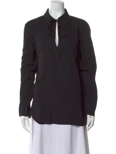 Pre-owned The Row Malon Shirt Silk Blouse In Black