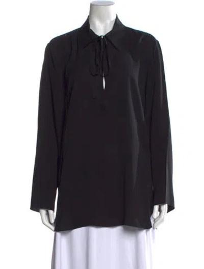Pre-owned The Row Malon Shirt Silk Blouse In Blue