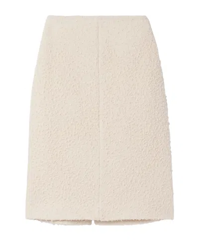 The Row Malva Brushed Wool And Llama Hair-blend Skirt In White