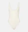 The Row Mandie Silk-blend Bodysuit In Ivory