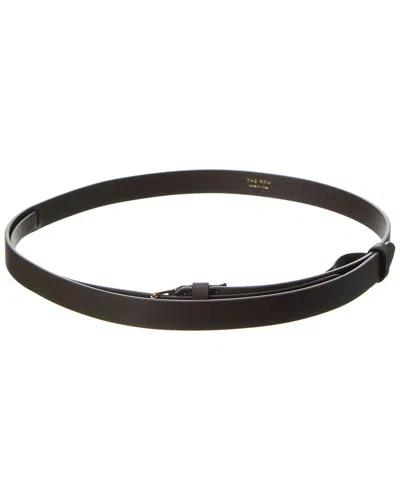 The Row Manny Small Leather Belt In Black