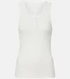 The Row Ribbed Texture Tank Top With Button Detail In White
