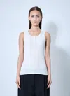 The Row Ribbed Texture Tank Top With Button Detail In White