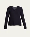 The Row Manyar V-neck Cashmere Sweater In Blue