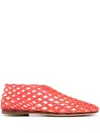 The Row Mara Caged-design Loafers In Red