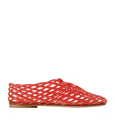The Row Mara Caged-design Loafers In Red
