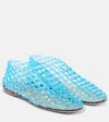 The Row Mara Fishnet Pvc Ballet Flats In Blue