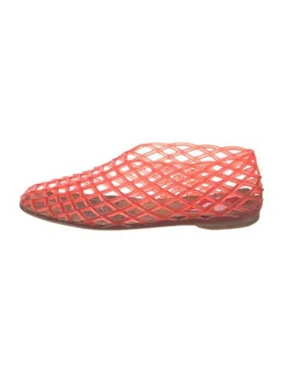 Pre-owned The Row Mara Fishnet Pvc Ballet Flats Rubber Ballet Flats In Orange