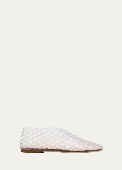The Row Mara Rubber Mesh Ballerina Flats In Clr Clear
