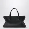 The Row Marcel Textured-leather Tote In Black