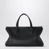 The Row Marcel Black Leather Bag In Black