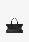The Row Marcel Calf Leather Top Handle Bag In Black