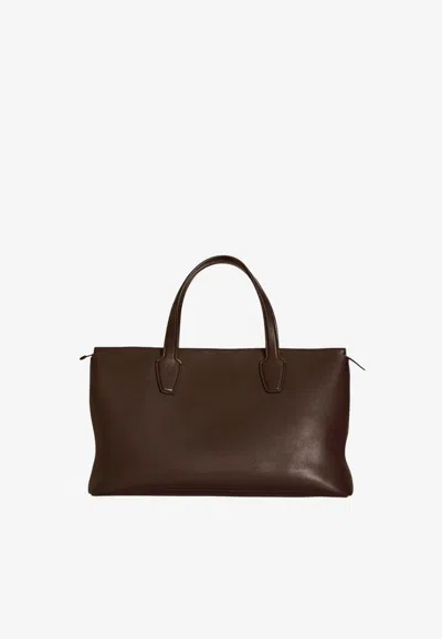 The Row Marcel Leather Top Handle Bag In Pink