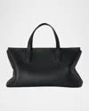 The Row Marcel Slouchy Top-handle Bag In Grain Leather In Black