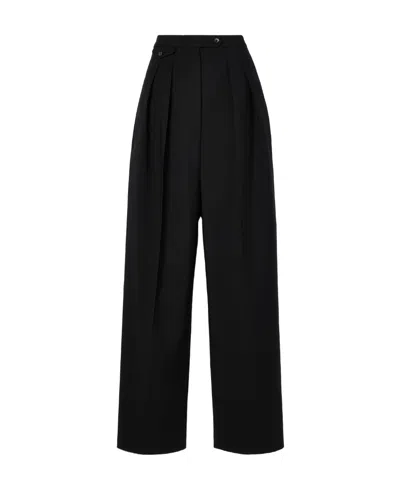 The Row Marcellita Pleated Wide-leg Trousers In Black