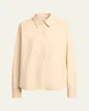 The Row Collared Long Sleeve Button Front Shirt In Neutral