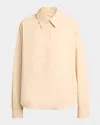 The Row Collared Long Sleeve Button Front Shirt In Neutral