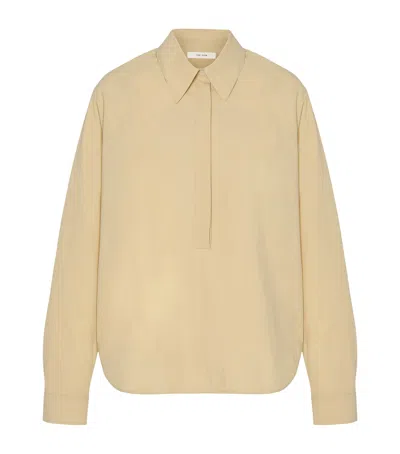 The Row Margan Cotton Polo Shirt In Brown