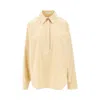 The Row Collared Long Sleeve Button Front Shirt In Nude