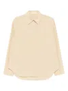 The Row Margan Long-sleeve Shirt With Curved Hem In Neutral