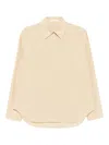 The Row Margan Long-sleeve Shirt With Curved Hem In Neutral