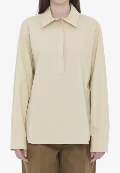 The Row Margan Long-sleeved Shirt In Neutral