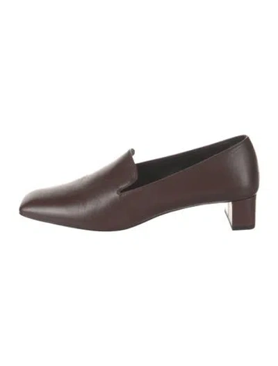 Pre-owned The Row Margaret Leather Pumps In Brown
