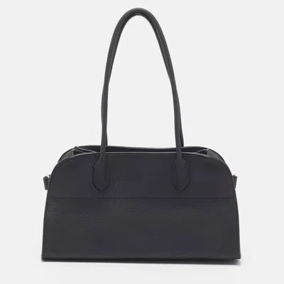 Pre-owned The Row Margaux 12 Black Leather Shoulder Bag