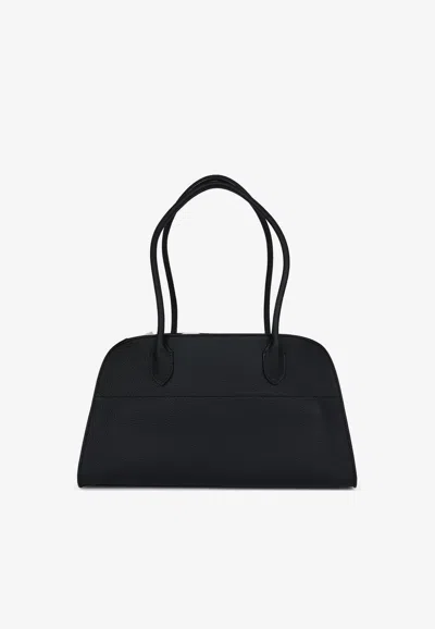 The Row Margaux 12 Shoulder Bag In Grained Leather In Black