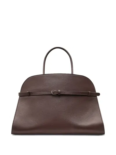 Pre-owned The Row Margaux 15 Buckle-detail Leather Tote Bag In Brown