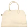 The Row Margaux 15 Buckled Textured Handbag In Cream Leather In White