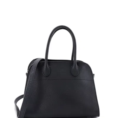 The Row Margaux Tote Leather 10 In Black