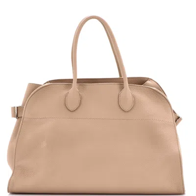 The Row Margaux Tote Leather 15 In Sand