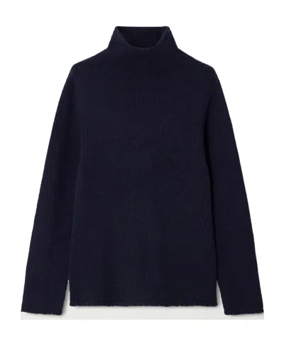 The Row Mariam Cashmere Turtleneck Sweater In Blue